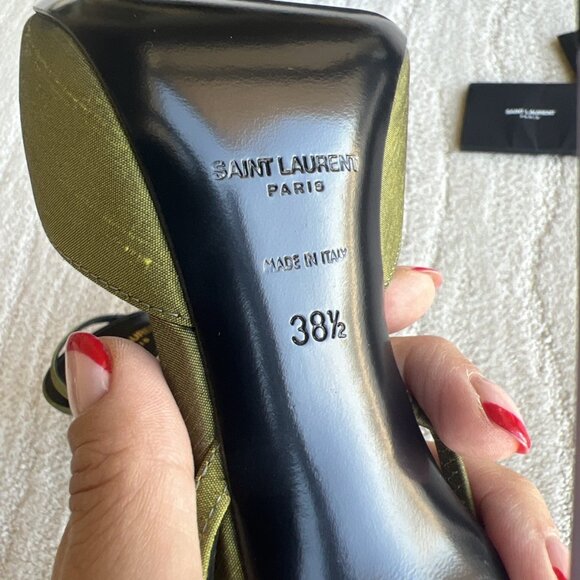 Saint Laurent Silk Slingback Pumps - Picture 8 of 10